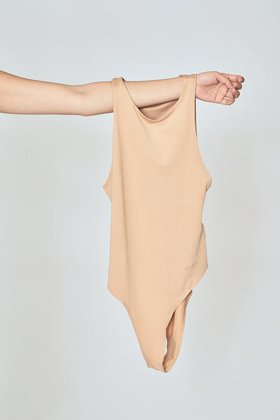 Barba Nude Round Neck Sleeveless Bodysuit