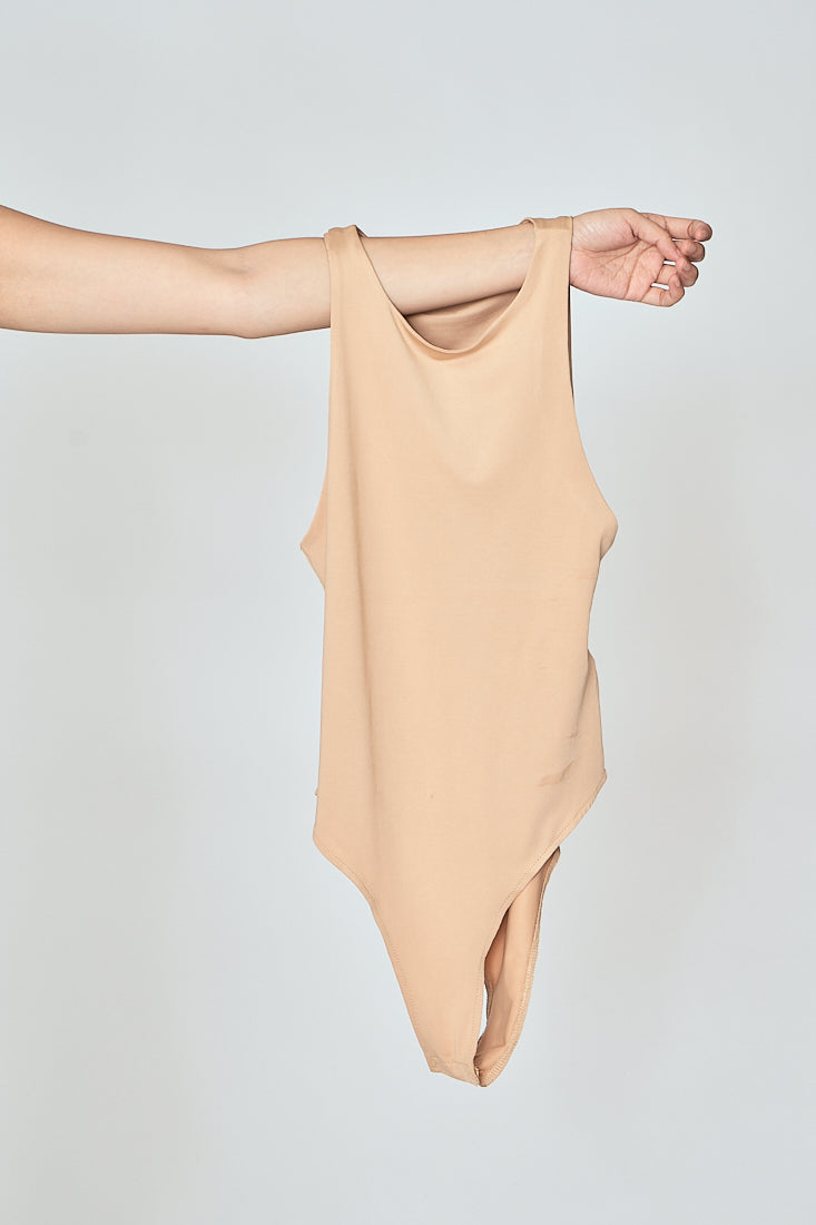 Barba Nude Round Neck Sleeveless Bodysuit