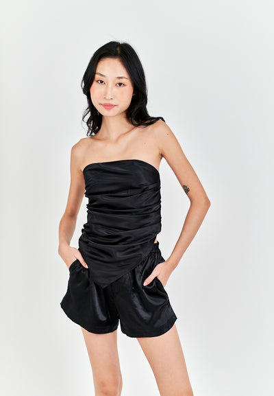 Shentolle Black Elastic Waist Short