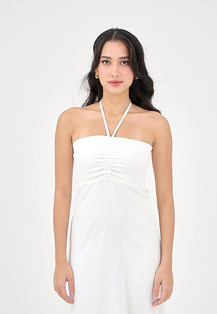 Nyrobi Milky White Halter Midi Dress