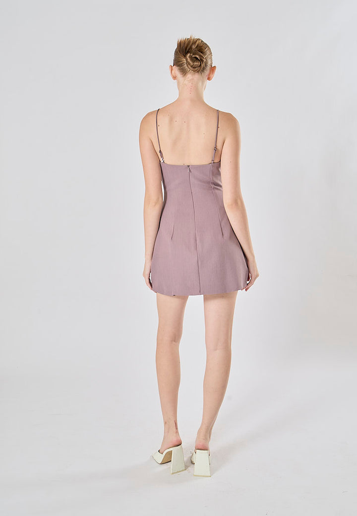 Mariko Purple Sleeveless  Butterfly Appliqué Mini Dress