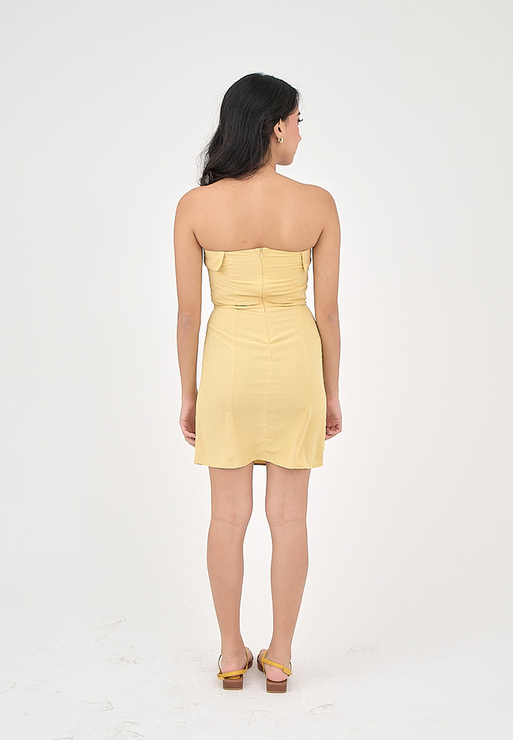 Suazanah Butter Yellow Mini Tube Dress