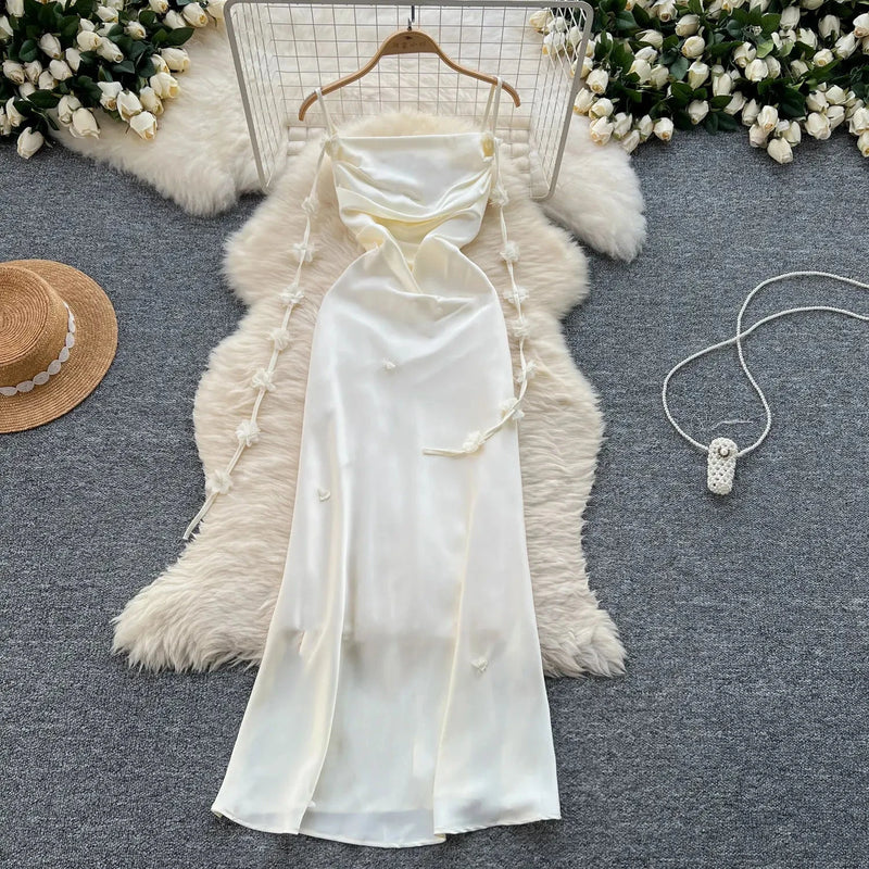 Sunday Cream  Sleeveless With Swinging Collar Midi Dress