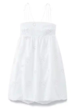 Kyline White Eyelet Double Strap Mini Dress