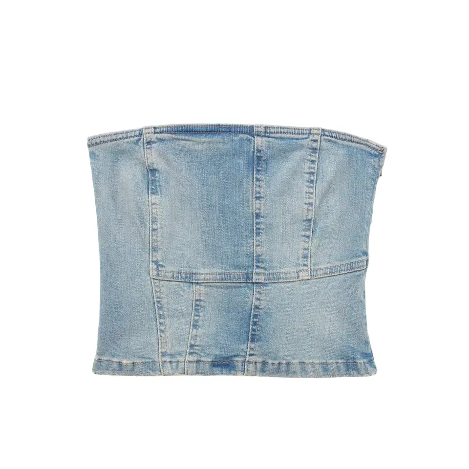 Nylah Light Blue Denim Lined Tube Top