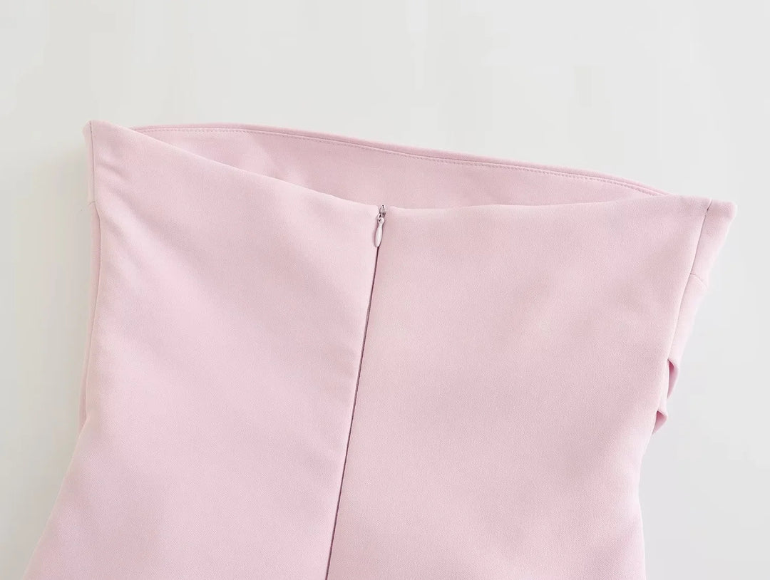 Daina Pink Ruch Sides Tube Top