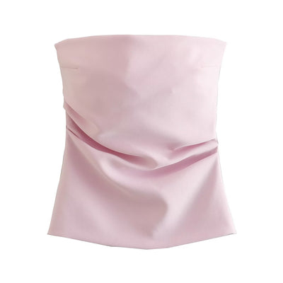 Daina Pink Ruch Sides Tube Top