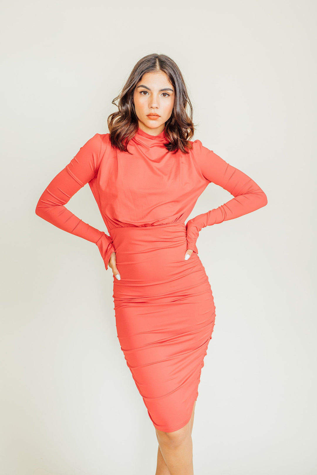 Petal Turtleneck Dress