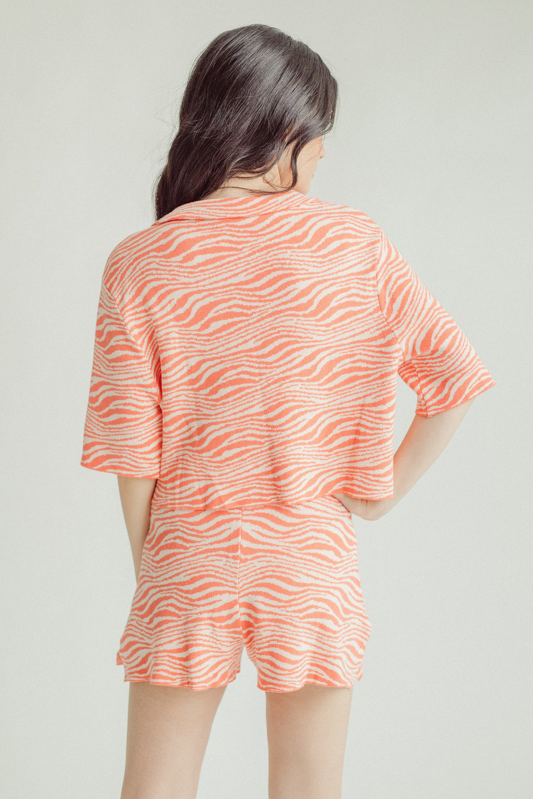 Racquel Pink with White Pattern Shorts