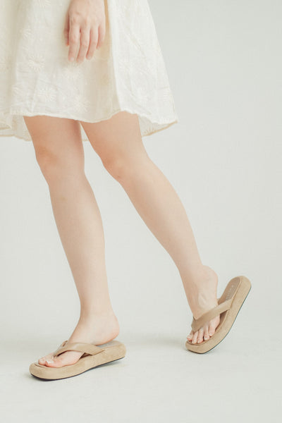 Blue Multi-Texture Y-Strap Square Sandals