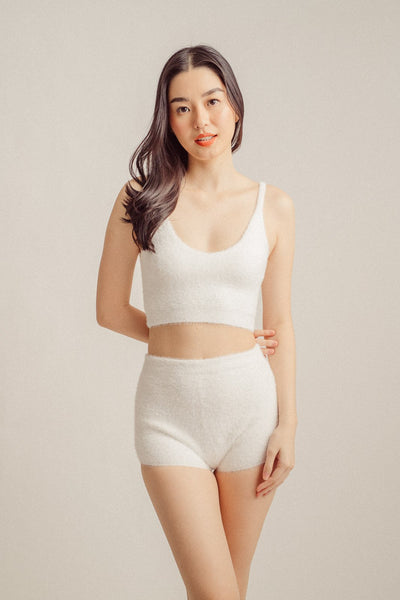 Cindy White Knitted V Neck Sleeveless Tank Top