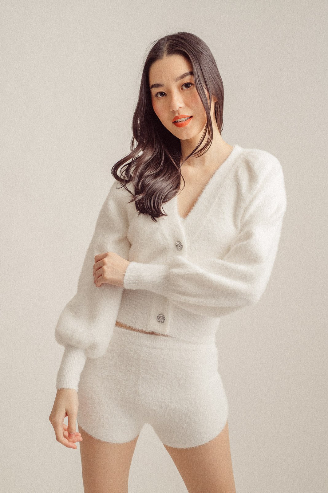 Cindy White Knitted V Neck Sleeveless Tank Top