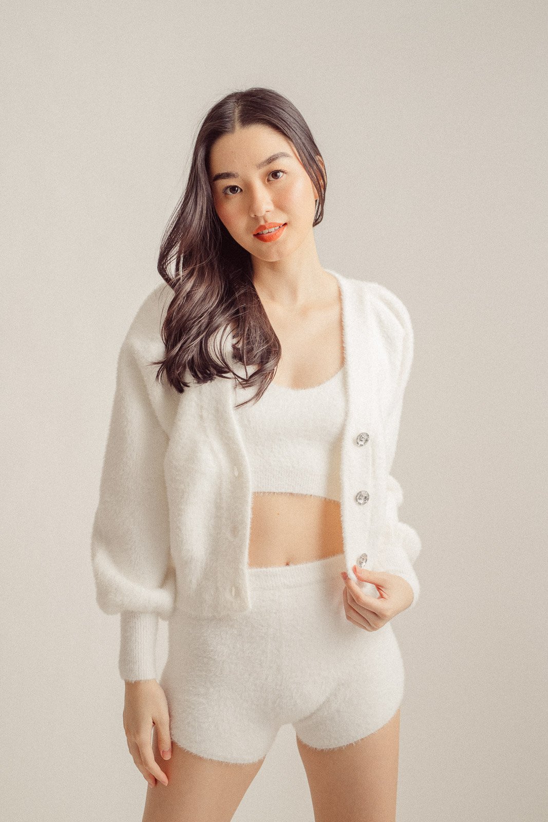 Cindy White Knitted V Neck Sleeveless Tank Top
