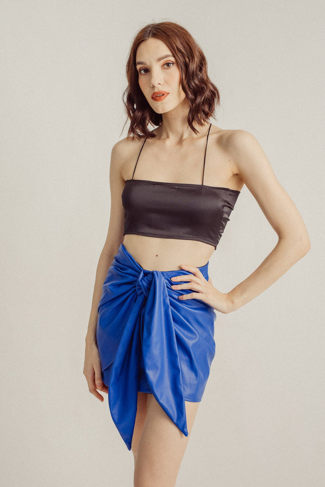 Jayda Black Tube Reversible Self Tie Sleeveless Top