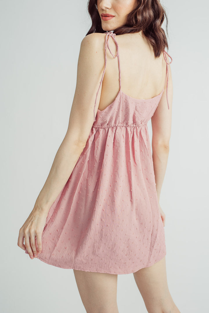 Analyn Pink Sleeveless Self Tie Elastic Waist Mini Dress