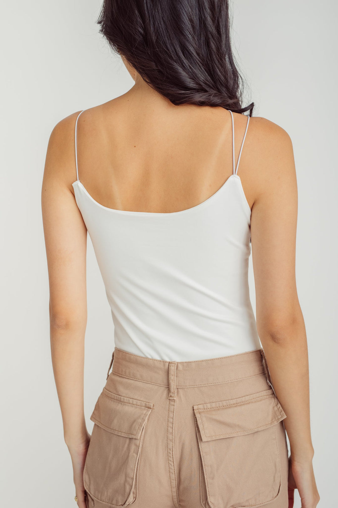 Lela White Thin Multi-Strap Sleeveless Bodysuit