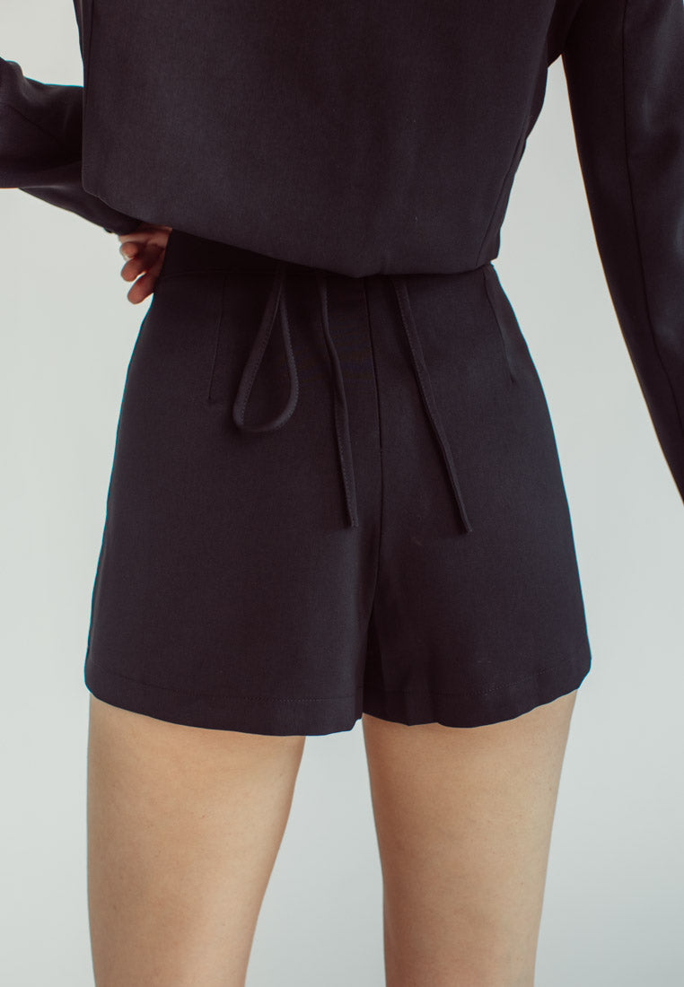 Cairo Black Outwear High Waist Skort