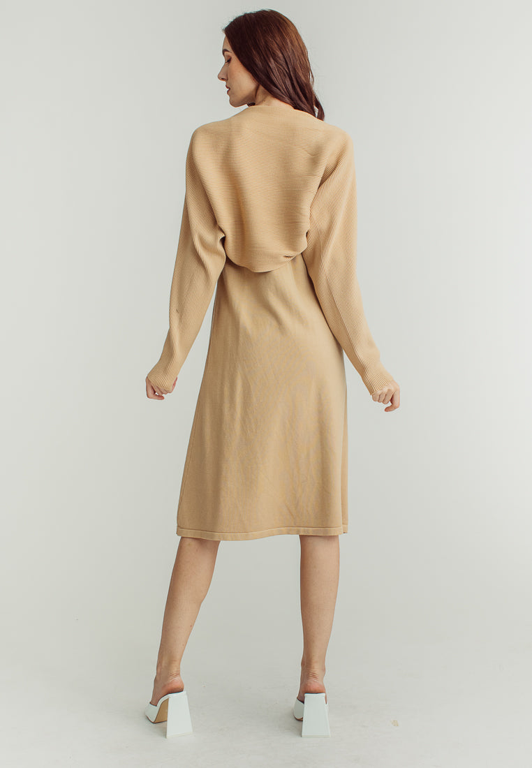 Mandy Brown long Sleeve Cardigans Knitted Top