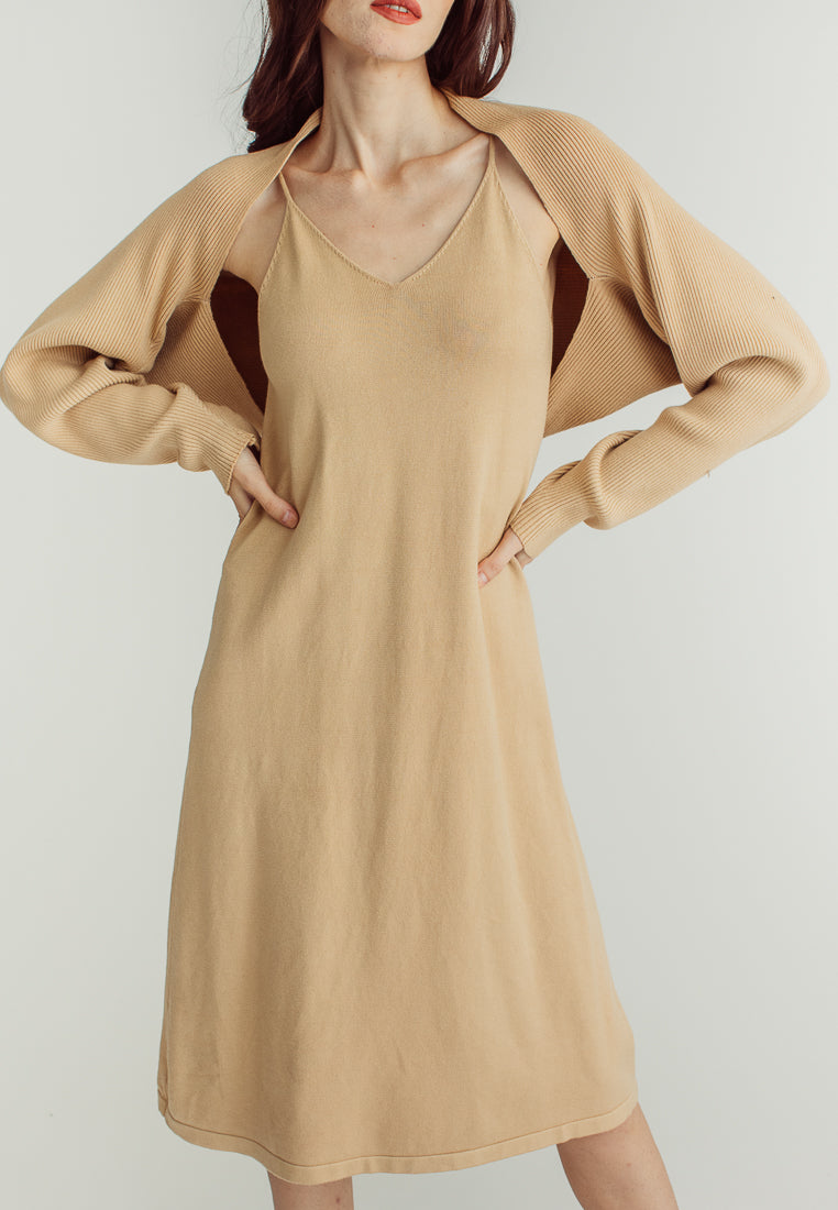 Mandy Brown long Sleeve Cardigans Knitted Top