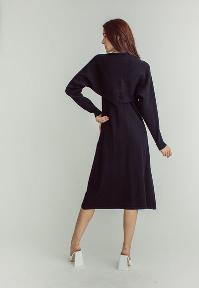 Mandy Black long Sleeve Cardigans Knitted Top