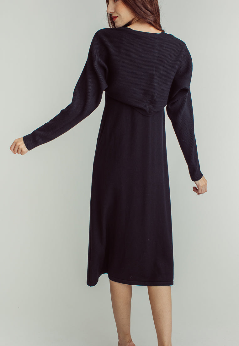 Mandy Black long Sleeve Cardigans Knitted Top