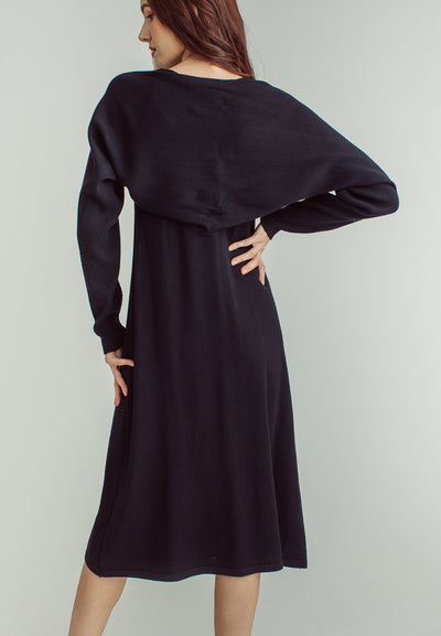 Mandy Black long Sleeve Cardigans Knitted Top
