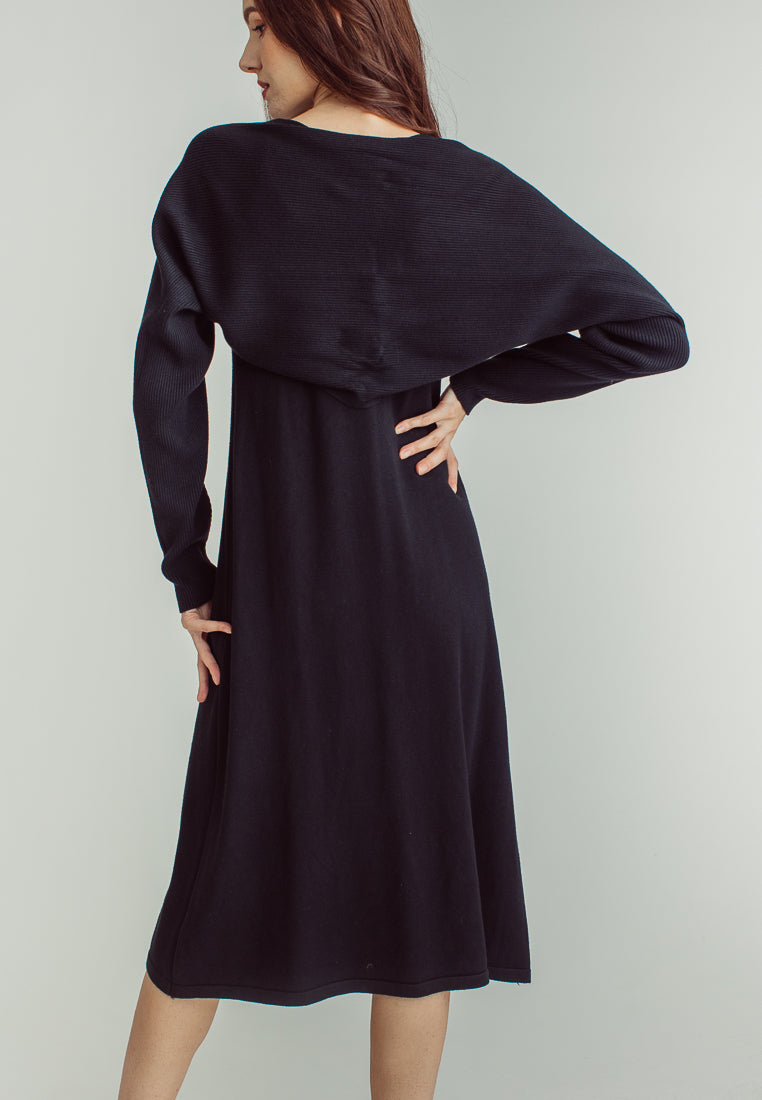 Mandy Black long Sleeve Cardigans Knitted Top
