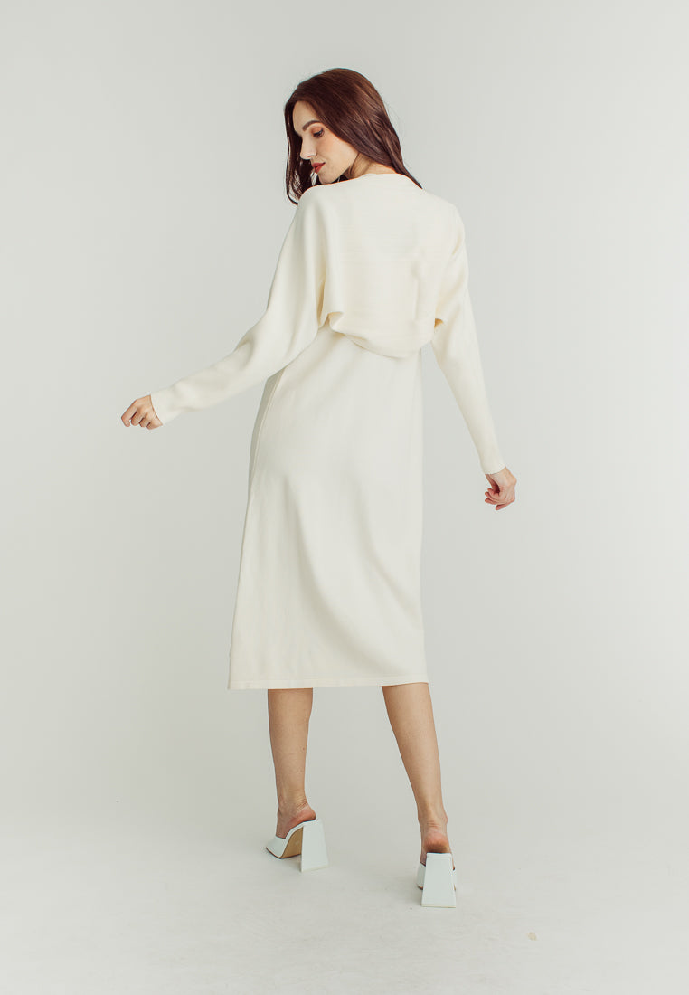 Mandy White long Sleeve Cardigans Knitted Top