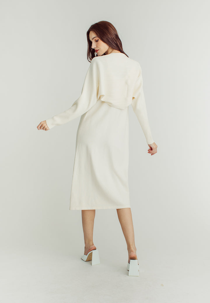 Mandy White long Sleeve Cardigans Knitted Top