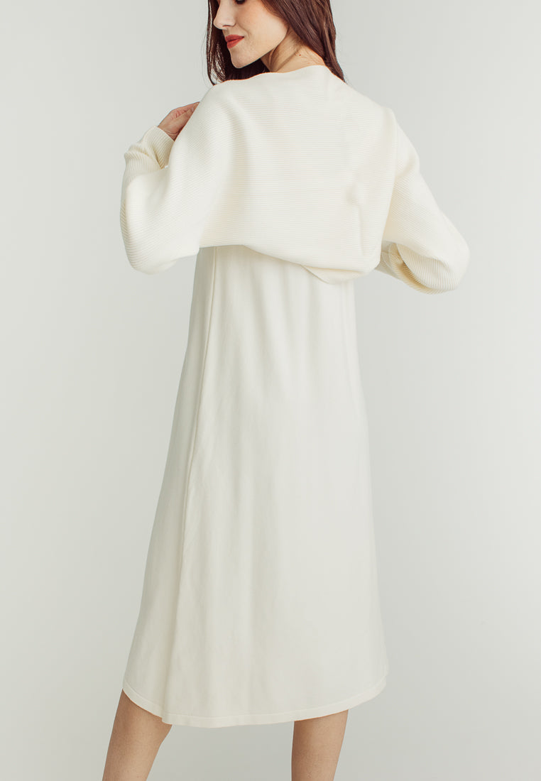 Mandy White long Sleeve Cardigans Knitted Top