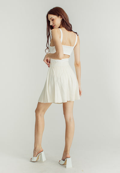 Zeny Beige Knitted Mini Skirt
