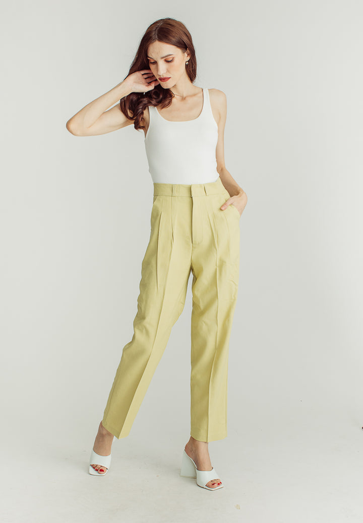 Yvette Green Straight Cut Trouser Pants