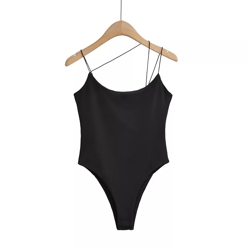 Lela Black Thin Multi-Strap Sleeveless Bodysuit