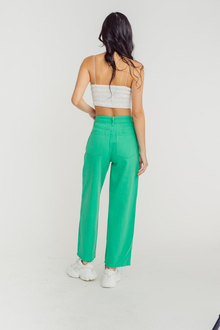 Nathan Green Zipper Fly Straight Cut Denim Pants