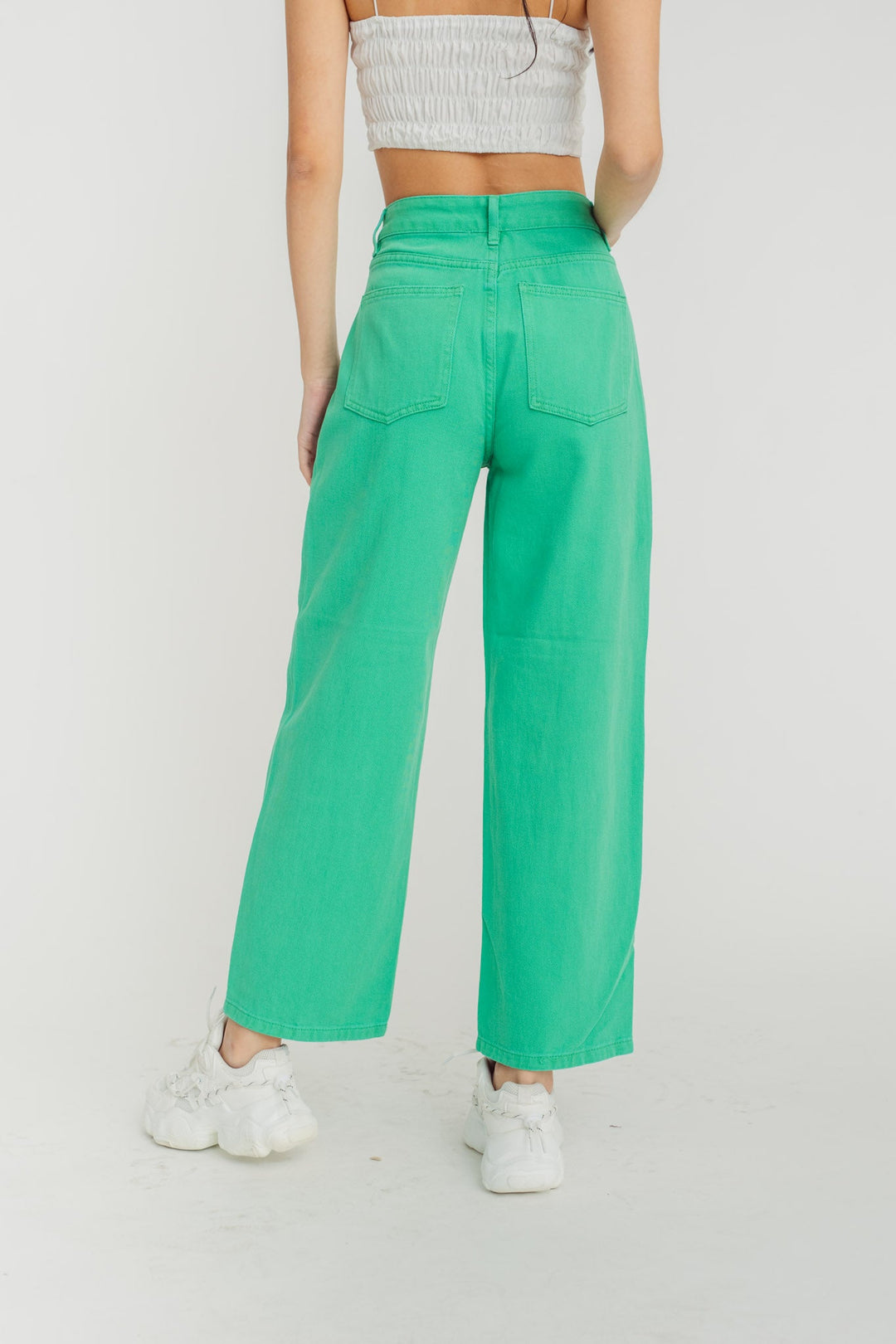Nathan Green Zipper Fly Straight Cut Denim Pants