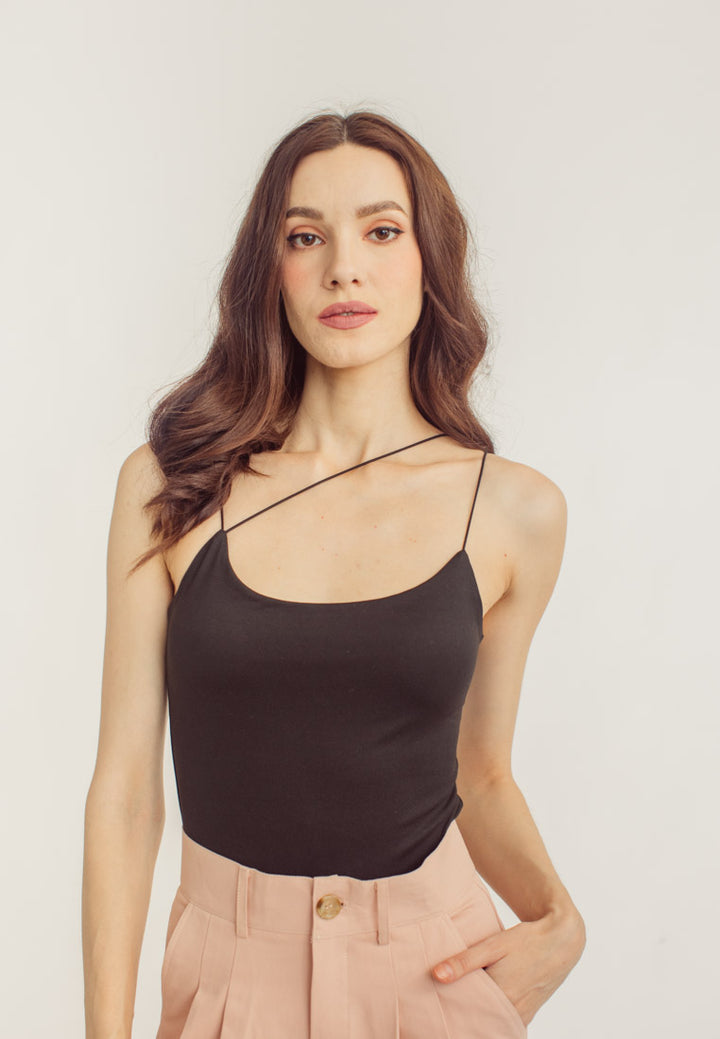 Lela Black Thin Multi-Strap Sleeveless Bodysuit