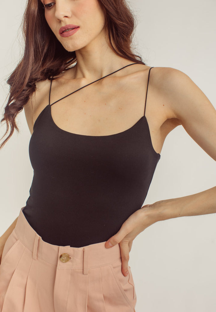 Lela Black Thin Multi-Strap Sleeveless Bodysuit