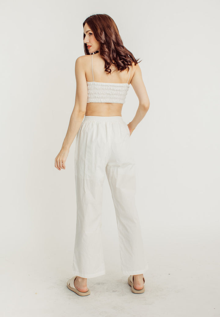 Murray White Sleeveless Top and Elastic Waist Straight Cut Culottes Set