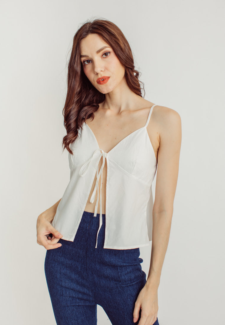 Murray White Sleeveless Top and Elastic Waist Straight Cut Culottes Set