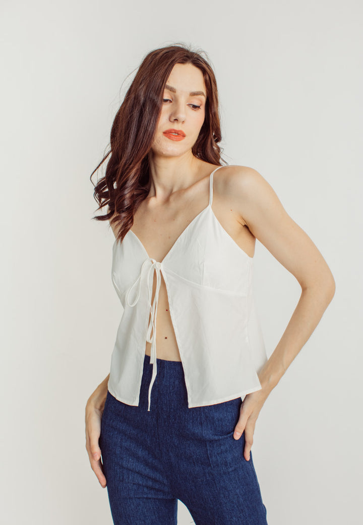 Murray White Sleeveless Top and Elastic Waist Straight Cut Culottes Set
