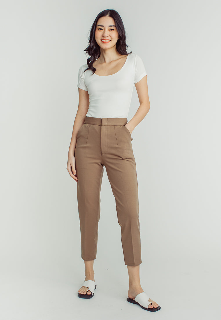 Sachi Khaki Pencil Cut with Side Pocket  Pants