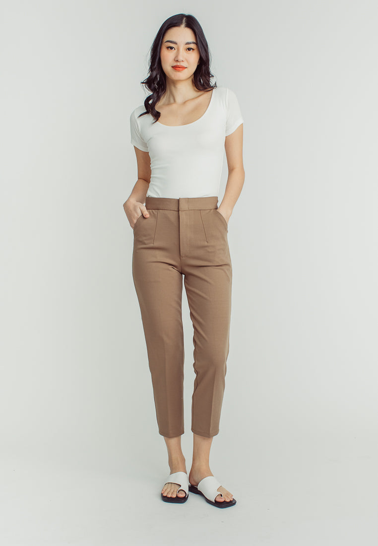 Sachi Khaki Pencil Cut with Side Pocket  Pants
