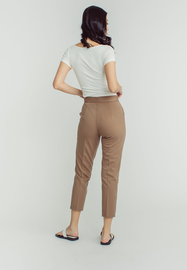 Sachi Khaki Pencil Cut with Side Pocket  Pants