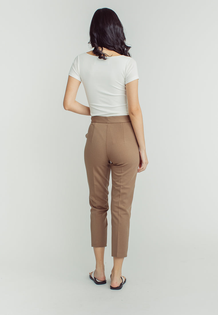 Sachi Khaki Pencil Cut with Side Pocket  Pants