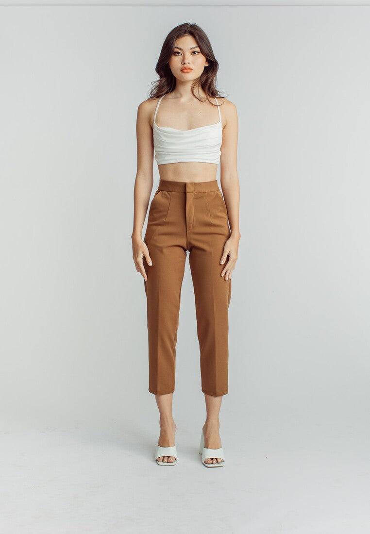 Sachi Brown Pencil Cut with Side Pocket Pants