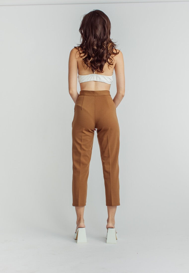 Sachi Brown Pencil Cut with Side Pocket Pants
