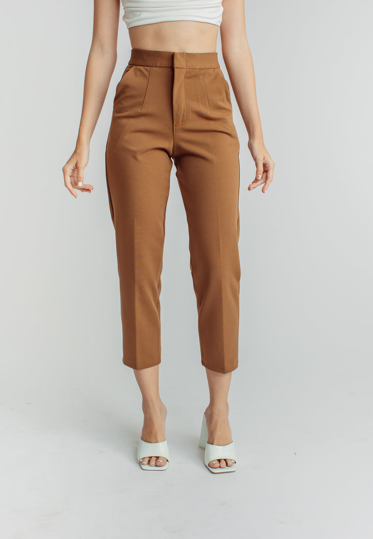Sachi Brown Pencil Cut with Side Pocket Pants