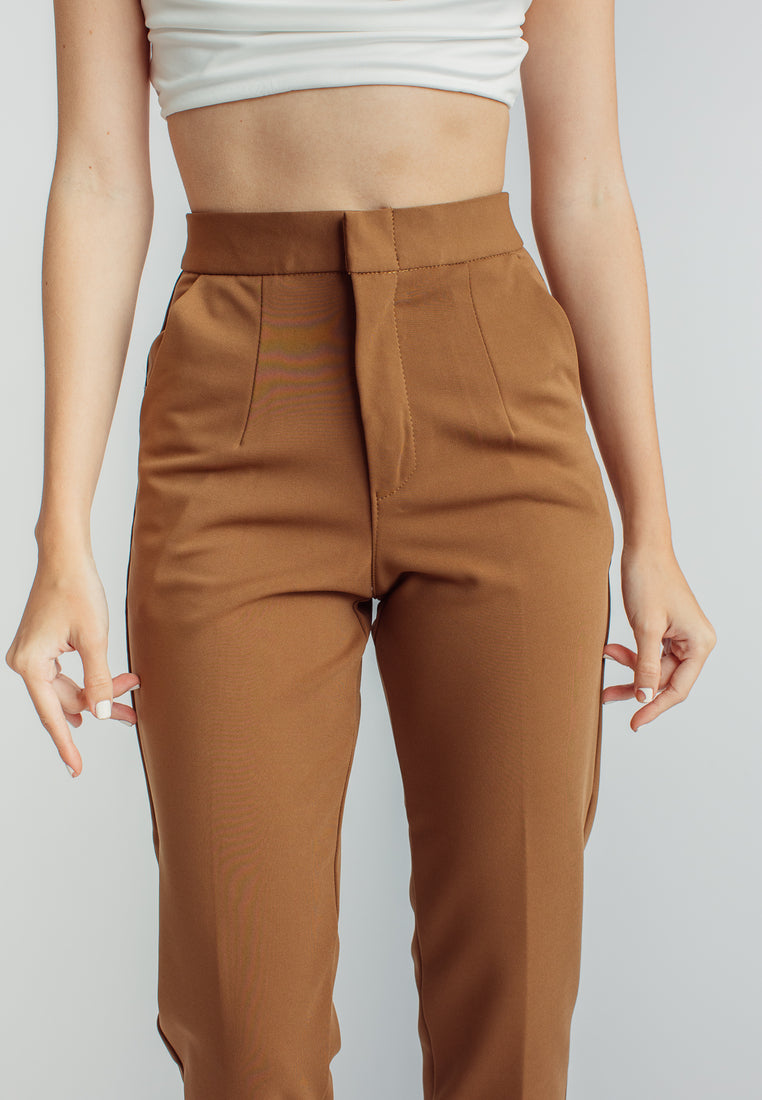 Sachi Brown Pencil Cut with Side Pocket Pants