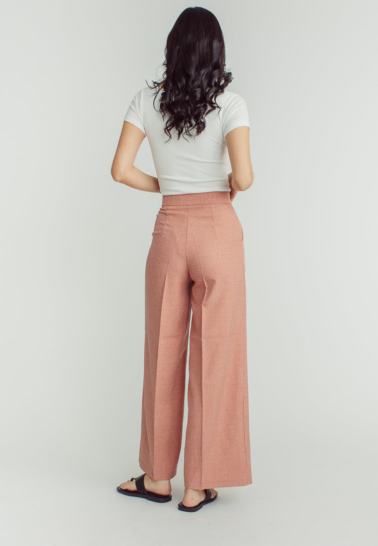 Achie  Pink Straight Cut Trouser Pants