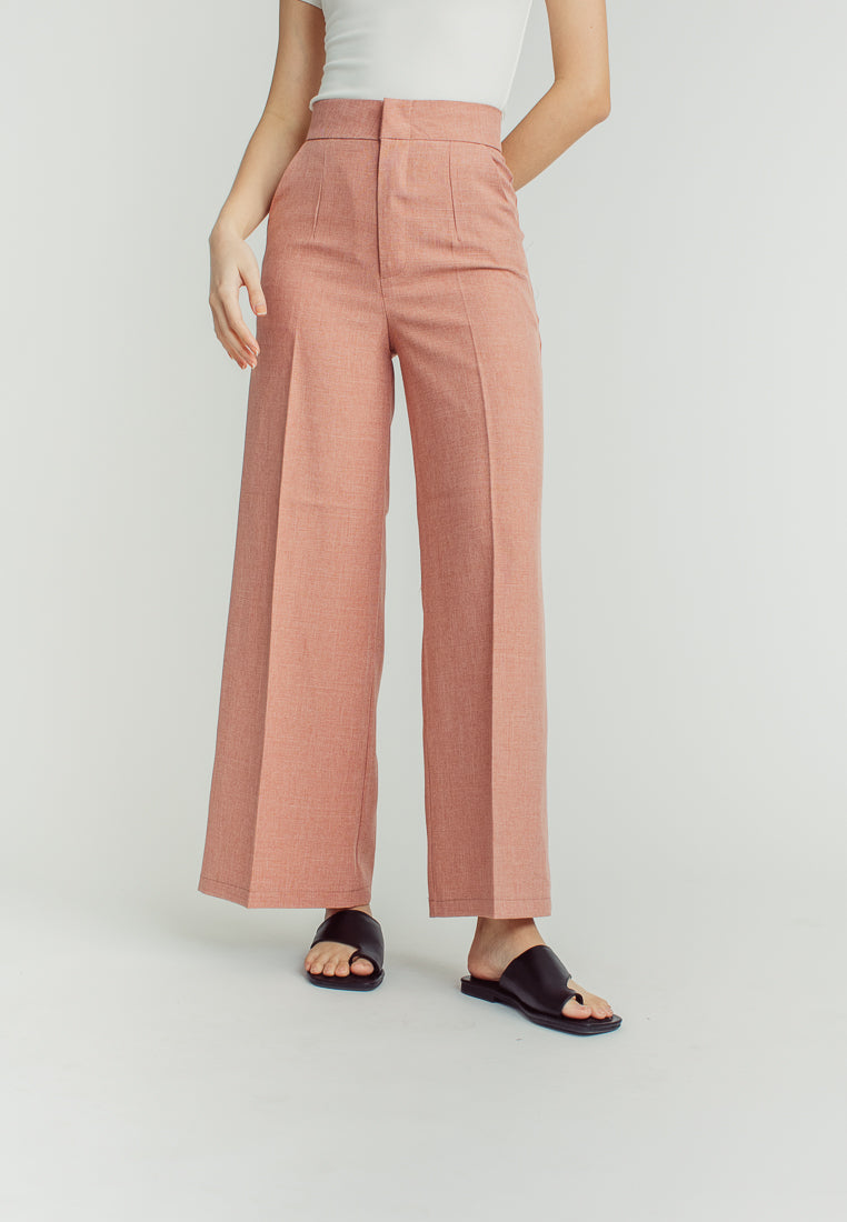 Achie  Pink Straight Cut Trouser Pants